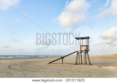 Lifeguard Tower in Port Aransas Texas at the start of a summer morning