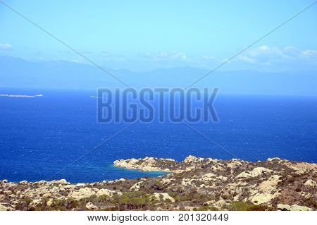 Terrestrial paradise in the Mediterranean. Archipelago of Maddalena, Caprera Island. Corner of the picturesque paradise in the Mediterranean Sea, natural park and pristine with lovely beaches, clear and blue sea with special rocks and mountains