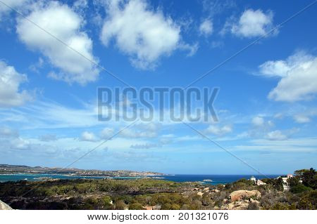 Terrestrial paradise in the Mediterranean. Archipelago of Maddalena, Caprera Island. Corner of the picturesque paradise in the Mediterranean Sea, natural park and pristine with lovely beaches, clear and blue sea with special rocks and mountains