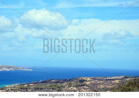 Terrestrial paradise in the Mediterranean. Archipelago of Maddalena, Caprera Island. Corner of the picturesque paradise in the Mediterranean Sea, natural park and pristine with lovely beaches, clear and blue sea with special rocks and mountains