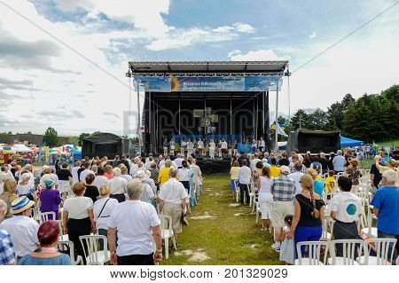 August 19 2017. Toronto Canada - Largest Ukrainian diaspora celebrating 26 Ukrainian Independence Day at Centennial Park in Toronto ON Canada