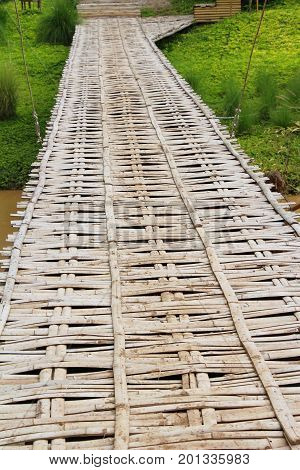 Bridge over a cannal in countryside Thailand