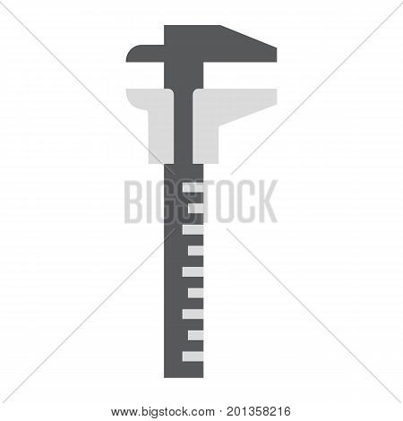 Vernier caliper flat icon, build and repair, sliding scale sign vector graphics, a colorful solid pattern on a white background, eps 10.