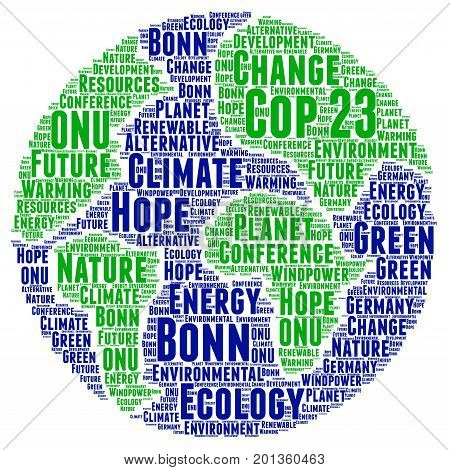 COP 23 in Bonn, Germany illustration with a white background