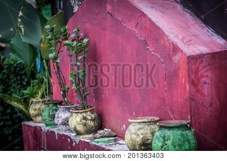 a beautifull colourfull pot at jogja yogyakarta indonesia java