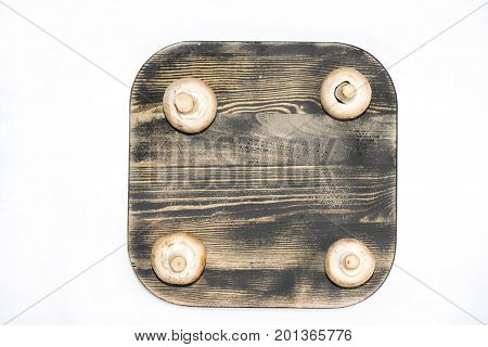 White mushrooms on white background mushroom, white, background, isolated, champignon, cut, eating, edible food freshness fungus half healthful healthy