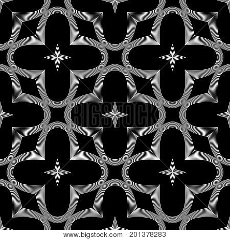 Design Seamless Monochrome Floral Pattern