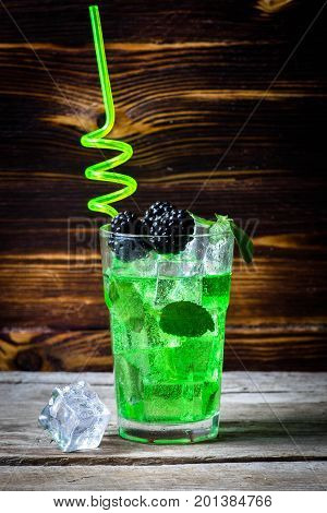 Fresh mint lemonade with ice beverage blur blurred celebrate color
