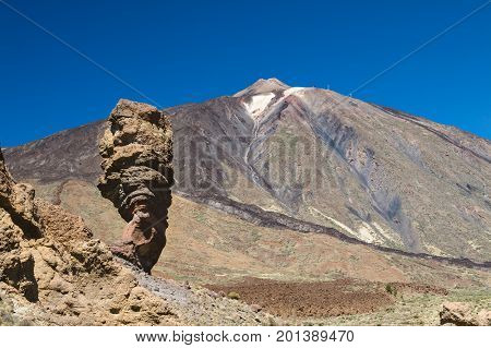 Teide And Roque Cinchado In Tenerife, Spain