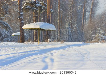 Beach Shelter In The Snow