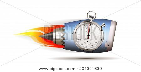 Stopwatch On White Background