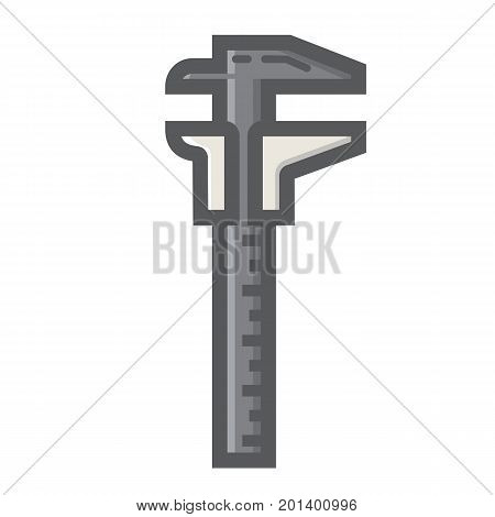 Vernier caliper filled outline icon, build and repair, sliding scale sign vector graphics, a coloful line pattern on a white background, eps 10.