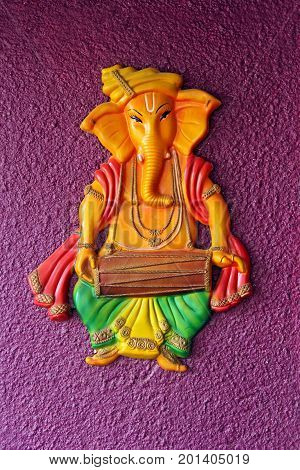 Lord Ganesha on wall , Lord Ganpati