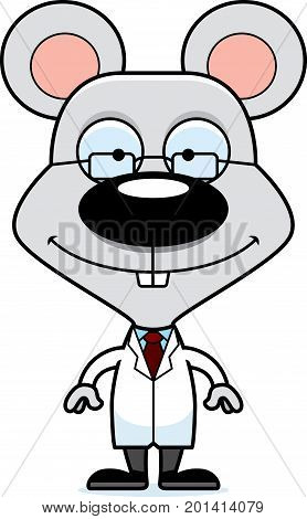 Cartoon Smiling Scientist Mouse