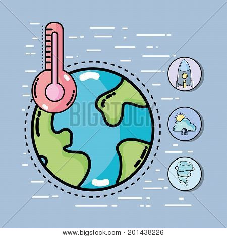 diferents weather with natural conditions vector illustration design