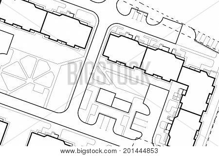 Part of landscape architectural project on the white background