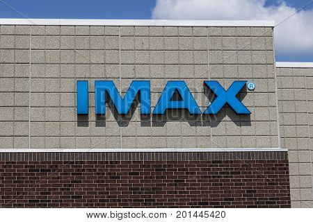 Indianapolis - Circa August 2017: IMAX Movie Theater Logo and Signage. IMAX is a Large Format System of Presenting Movies and Motion Pictures IV