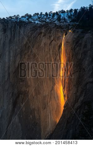 Fire Falls In Febuary At Yosemite