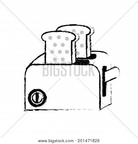 figure toaster technology kitchen utensil object vector illustration