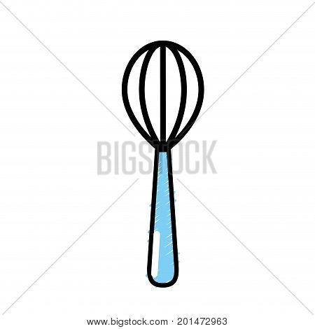 whisk kitchen utensil object to cuisine vector illustration