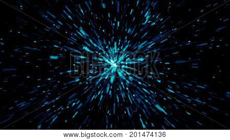 Abstract background with Hyperspace Travel. 3d rendering