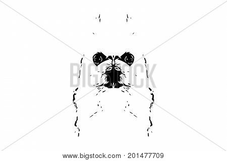 Sketch Drawing Of Sweet Dog On White Background