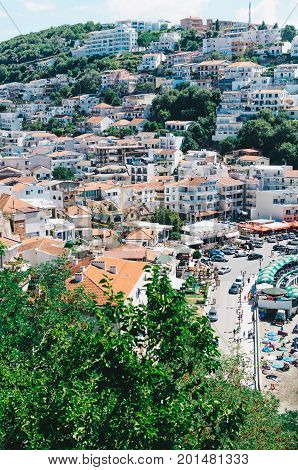 ULCINJ, MONTENEGRO - JULY 27, 2017: View of city center of Ulcinj Montenegro