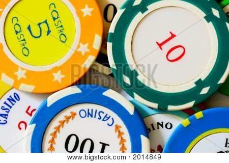 Casino Chips Close-Up