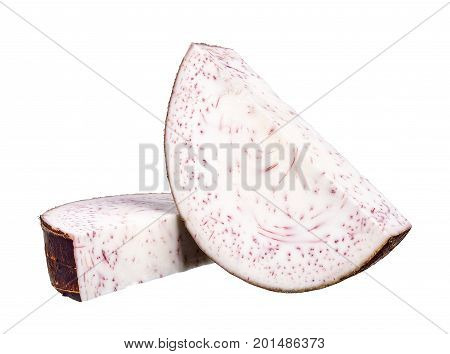 Slice Of Taro Isolated On White Background