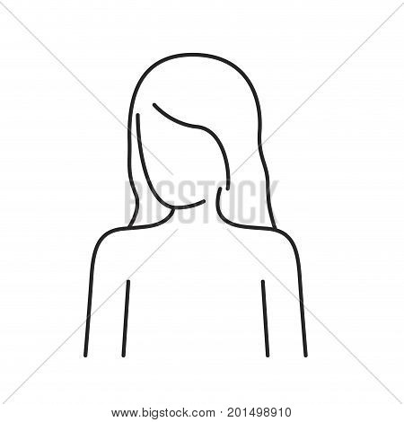 monochrome silhouette of female half body and faceless vector illustration