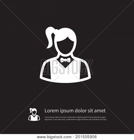Girl  Vector Element Can Be Used For Croupier, Girl, Banker Design Concept.  Isolated Croupier Icon.