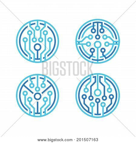 technology icon set vector illustration. tech logo