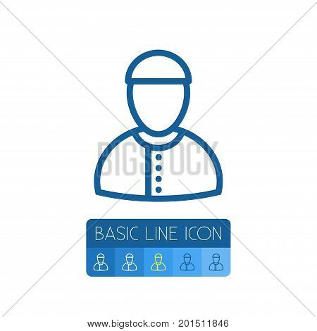 Arabian Vector Element Can Be Used For Arabian, Mullah, Man Design Concept.  Isolated Mullah Outline.