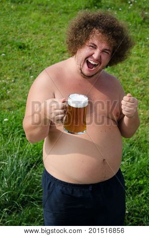 Fat Man Drinking Beer Image & Photo (Free Trial) | Bigstock