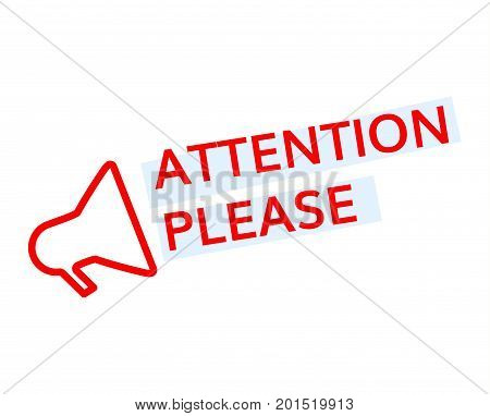 Attention please Badge with megaphone icon vector