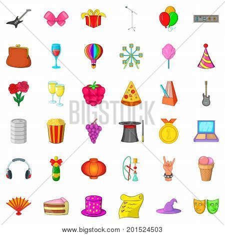 Drink icons set. Cartoon style of 36 drink vector icons for web isolated on white background