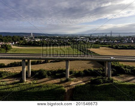 concrete road street highway bridges Nature Landscape village and contruction site
