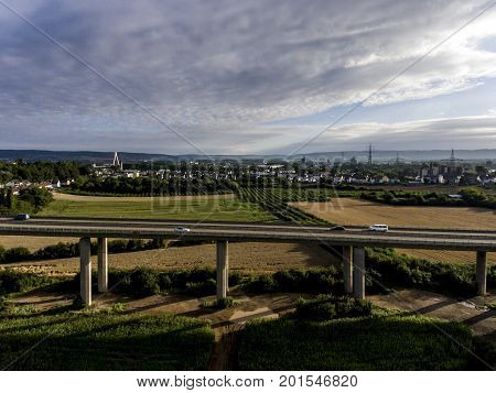 concrete road street highway bridges Nature Landscape village and contruction site
