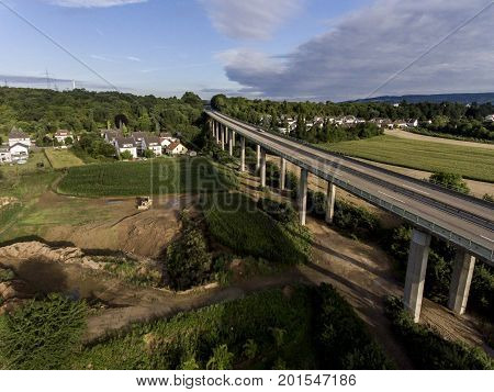 concrete road street highway bridges Nature Landscape village and contruction site