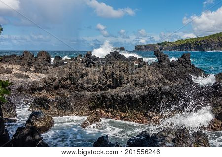 A view of Keanae Point in Maui Hawaii.