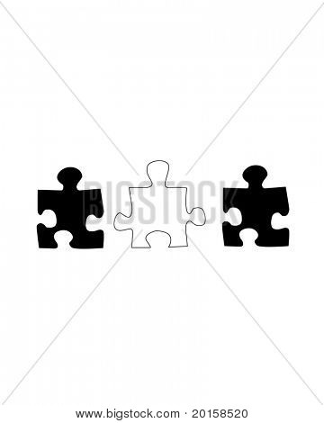 egyszerű puzzle darab fehér háttér