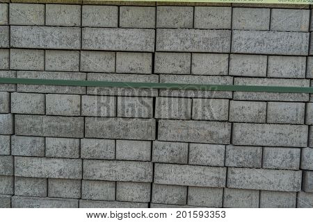 Packages With Paving Tiles On The Construction Site