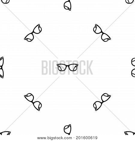 Eyeglasses pattern repeat seamless in black color for any design. Vector geometric illustration