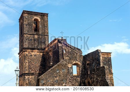 Matriz Church Ruins In The Historic City Of Alcantara Near Sao Luis, Maranhao State, Brazil