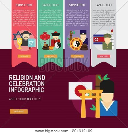 Infographic Religion and Celebrations | Use for religion, celebration, event and much more. The set can be used for several purposes like: websites, print templates, presentation templates, promotional materials, info