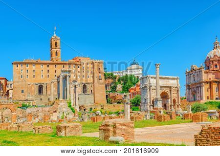 Archaeological And Historical Objects In Rome, United By The Name - Roman Forum And Palatine Hill.
