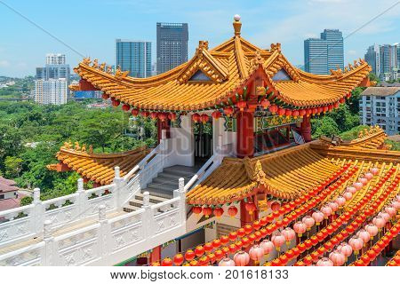 Colorfull Decorative Tower In Traditional Chinesetemple