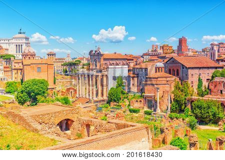 Archaeological And Historical Objects In Rome, United By The Name - Roman Forum And Palatine Hill.