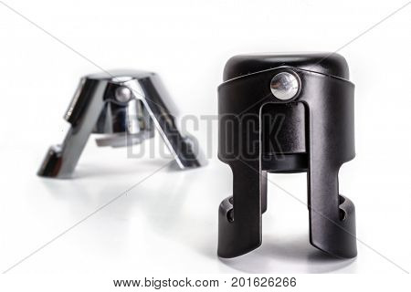 Stoppers wine bottles on a white background