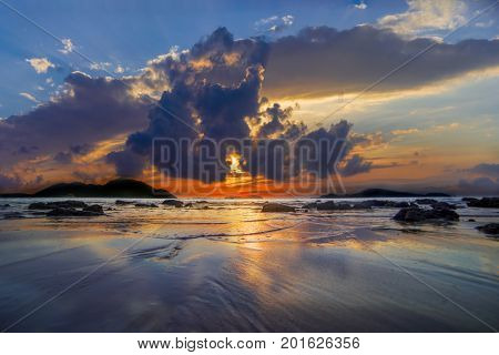 Laem Ka beach in Phuket Thailand at sunrise